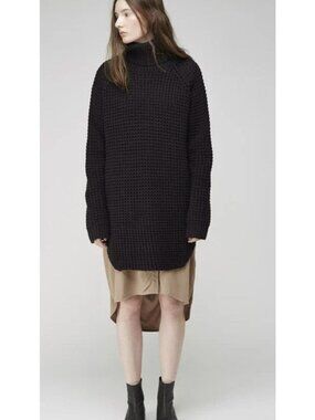 HOPE Stockholm Grand Sweater Black Turtleneck Oversized Size 36 / Small